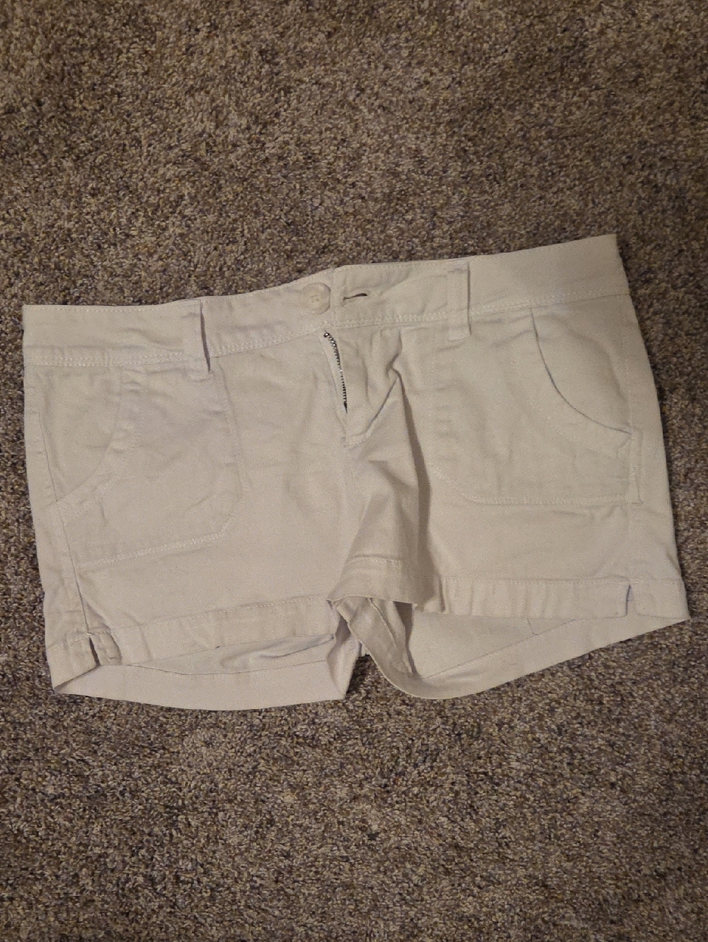 Women's White Casual Stretch Cotton Shorts
